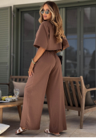 Bawełniane Kalhoty dresowe wide leg Silent Hour olivové