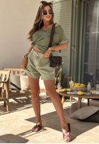 Tričko z dekoltem Venali velbloudí