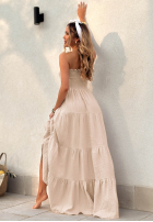 Šaty maxi z falbankami Morning Light žlutá