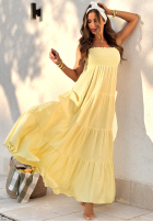 Šaty maxi z falbankami Morning Light žlutá