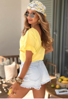 Bawełniany Tričko z falbankami Ask For More pudrová růžová