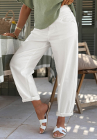 Kalhoty džínové  z paskiem Daily Choice bílé