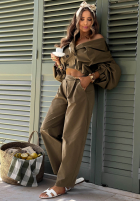 materiálové Kalhoty balloon Meet Me khaki