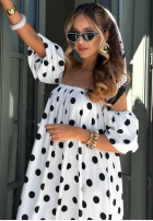 Sukně z falbanką w Bodky  Dotty Days ecru