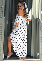 Sukně z falbanką w Bodky  Dotty Days ecru