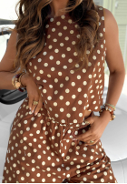 materiálové Kalhoty balloon w Bodky  Sweet Dots čokoládové