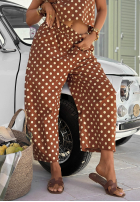 materiálové Kalhoty balloon w Bodky  Sweet Dots čokoládové