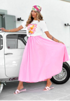 Sukně maxi ombre Anessia biało-růžová