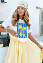 Tričko z nadrukiem La Lemone biało-modrý