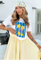 Tričko z nadrukiem La Lemone biało-modrý