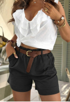 džínové  Kraťasy z paskiem Any Place čokoládové