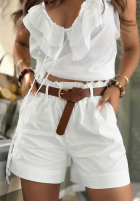 džínové  Kraťasy z paskiem Any Place čokoládové