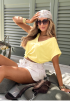 Tričko V-neck čokoládový