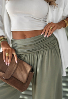 Zwiewne Kalhoty haremki ze ściągaczami Coastal Sand bílé