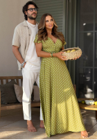 Šaty maxi w Bodky  Charming Dots olivová