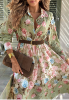 Ażurowa Šaty midi w kwiaty Floribella khaki