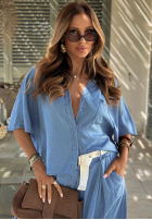 Košile z kieszonką Italian Sky modrá