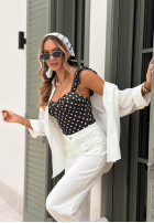 Body na ramínka s puntíky Blossom Ballet černé