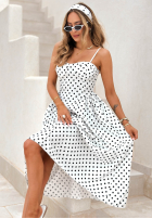 Šaty maxi na ramiączkach w Bodky  Mia Dotti Bílá