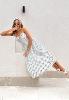 Šaty maxi na ramiączkach w Bodky  Mia Dotti Bílá