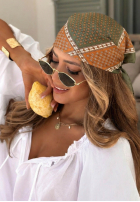 Wzorzysta Šátek  Soft Wave zielono-oranžová