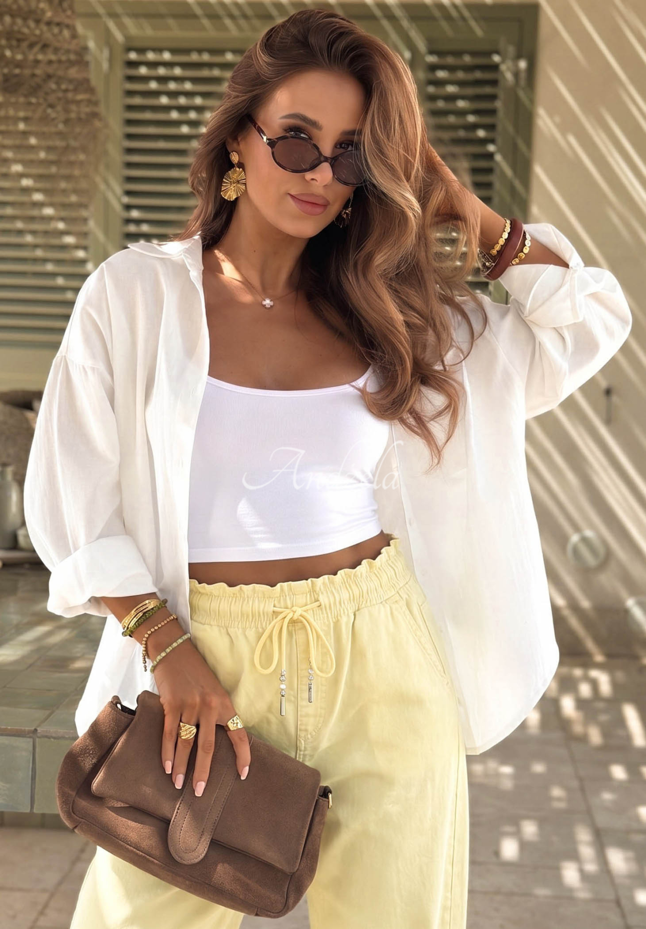 Džíny balloon s gumou v pase Meet Me Again žluté