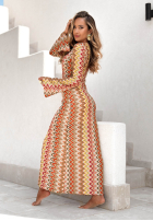 Dopasowana Šaty maxi vzorované El Fuerte żółto-oranžová