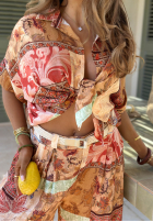 Košile vzorované Riviera Sunset béžovo-oranžová