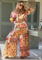 Košile vzorované Riviera Sunset béžovo-oranžová