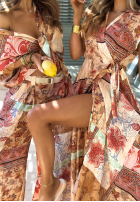 Košile vzorované Riviera Sunset béžovo-oranžová