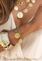 Náramek łańcuszek z monetami Falling Gold zlatá