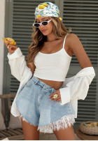 džínové  Kraťasy z koronką Palm Sugar světle modré