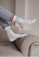 Dlouhé skarpetki Capri bílé