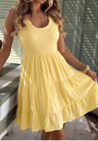 Šaty midi z falbankami Here I Am béžová