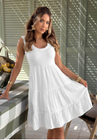 Šaty midi z falbankami Here I Am béžová