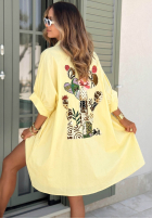 Długa Košile z haftami Serengeti žlutá