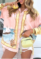 Wzorzysta Košile Ocean Sail pudrová růžová