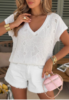 Ażurowy Tričko z dekoltem Sol Riviera Mokka