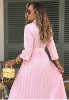 Koszulowa Šaty maxi w paski Julieta růžová