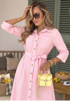 Koszulowa Šaty maxi w paski Julieta růžová