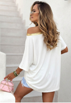 Tričko z panterkowym nadrukiem Amour Bílá