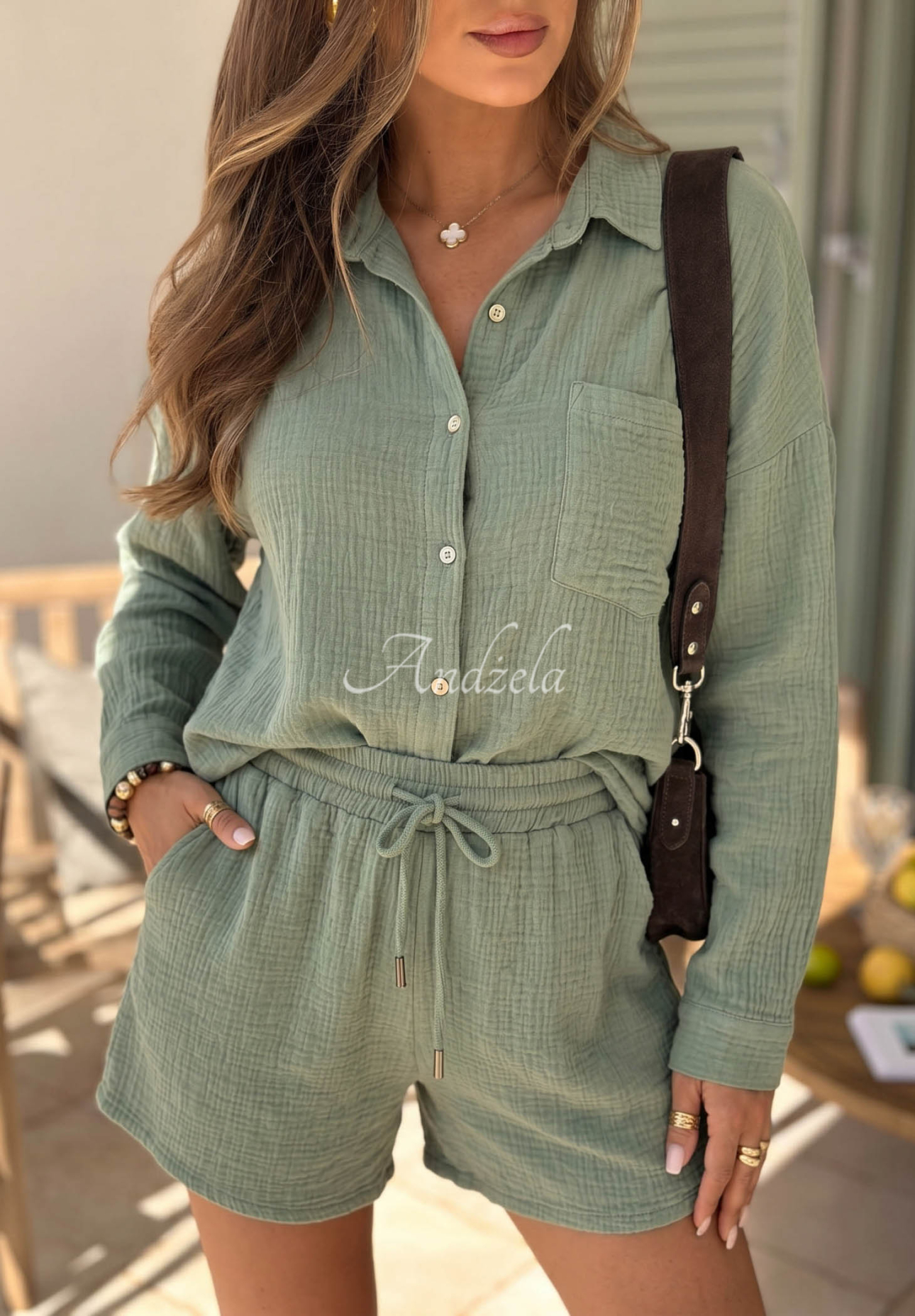 Mušelínové kraťasy Campfire Oasis khaki