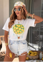 Tričko z nadrukiem Lemonfull biało-žlutá