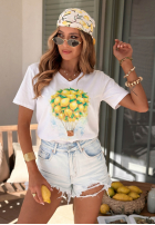 Tričko z nadrukiem Lemonfull biało-žlutá