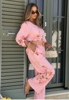 Souprava Halenka i Kalhoty w kwiaty Sunny Harmony béžový