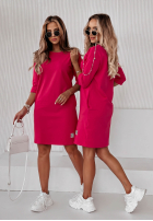 Šaty tunika z kieszeniami Stay Real tmavě růžová