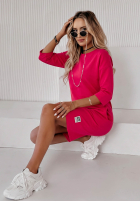 Šaty tunika z kieszeniami Stay Real tmavě růžová