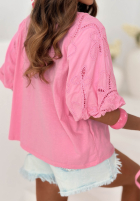 Halenka z ażurowymi bufkami Positano Holiday Bílá