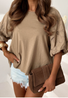 Halenka z ażurowymi bufkami Positano Holiday Bílá