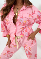 Bunda w kwiaty Olive béžová